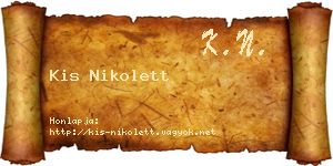Kis Nikolett névjegykártya
