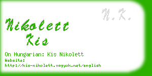 nikolett kis business card